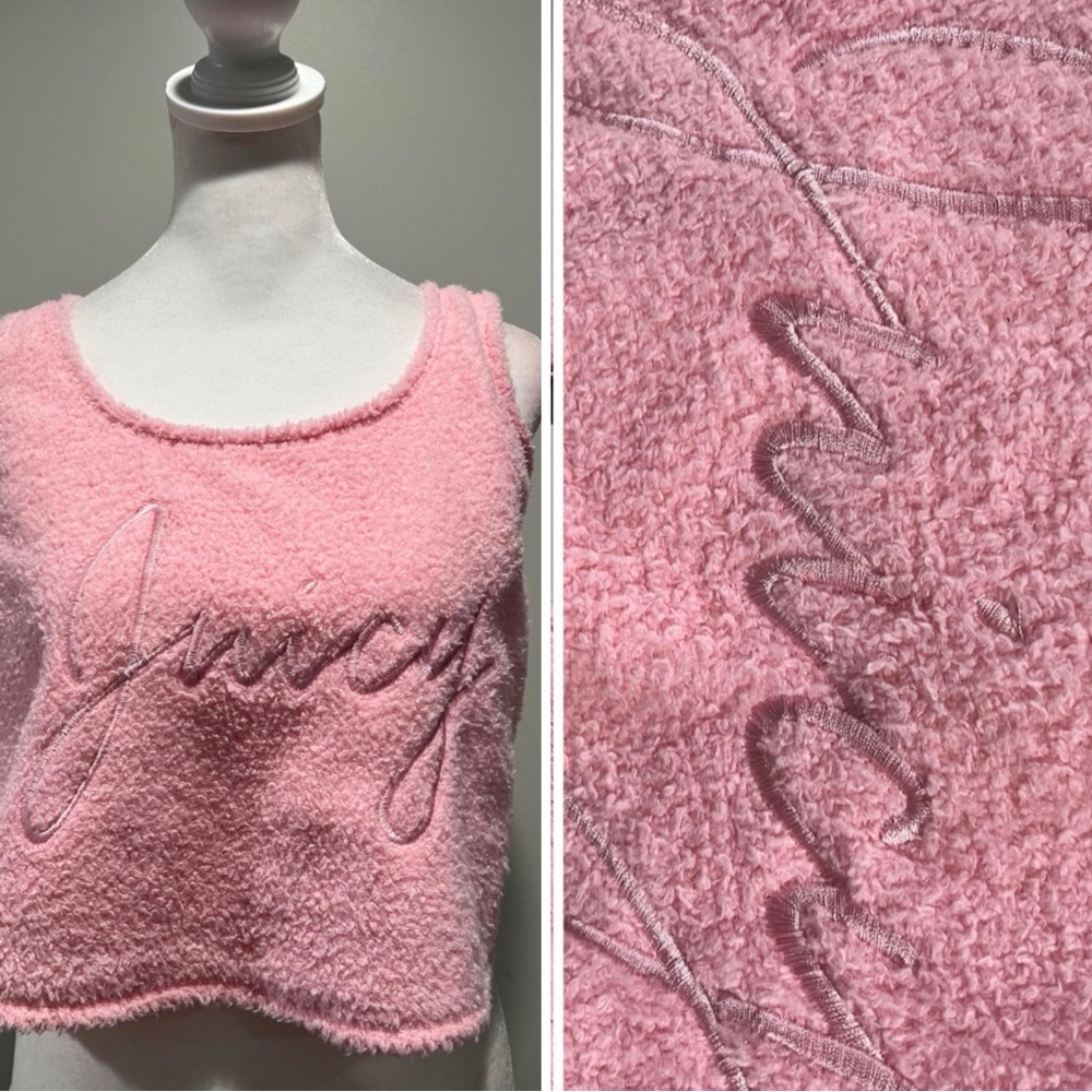 Vintage Y2K Fuzzy Juicy Couture Cropped Tank Top